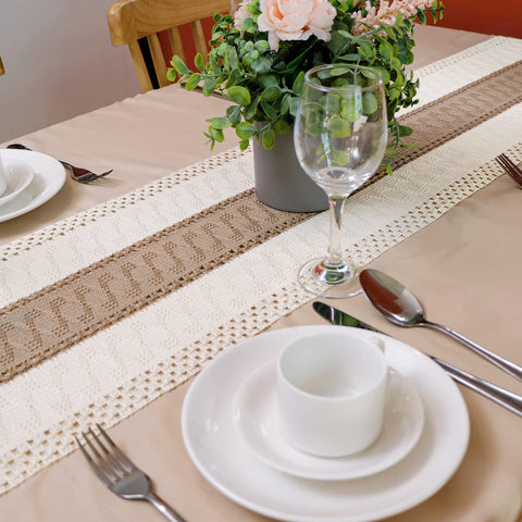 OurWarm camino de mesa macramé: regalo elegante para casa y ocasiones