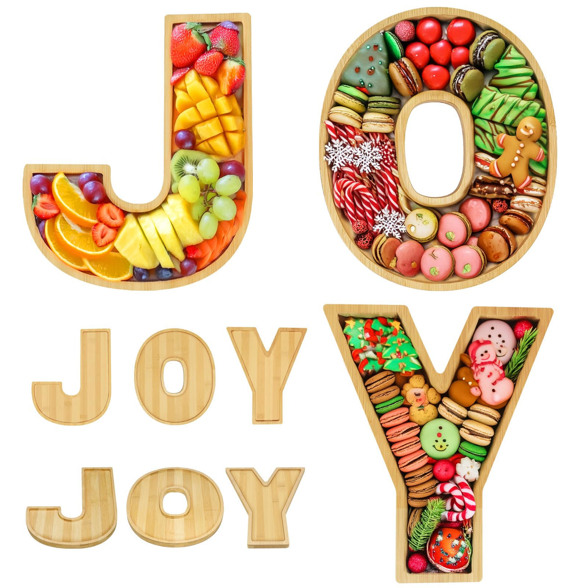 OurWarm JOY tableros de bambu para servir quesos y frutas con estilo.