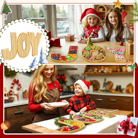 OurWarm JOY juego de tres bandejas elevan la mesa con estilo festivo.