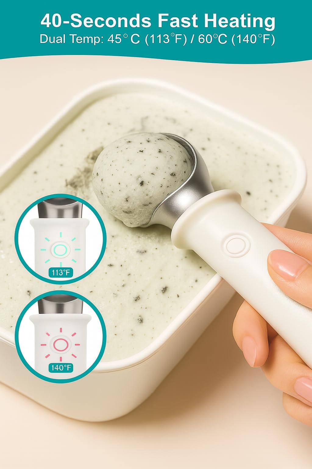 Mango ergonómico y antideslizante de Ous Designs para mayor comodidad.