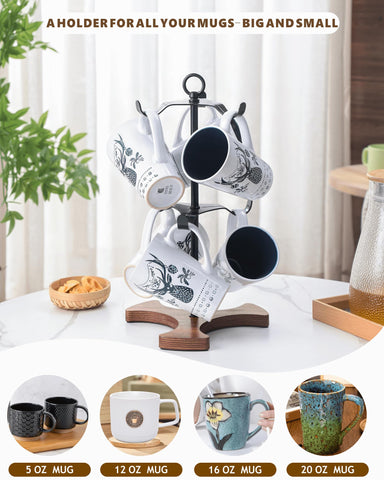 Ouseen porta-tazas base tripode evita vuelcos aun con carga completa.