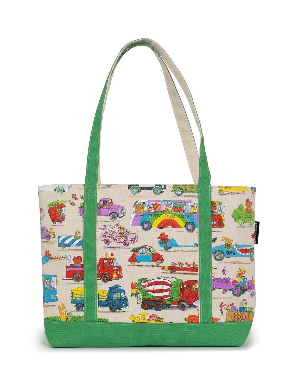Out of Print bolso tote con cremallera y Cars y Camiones para uso diario