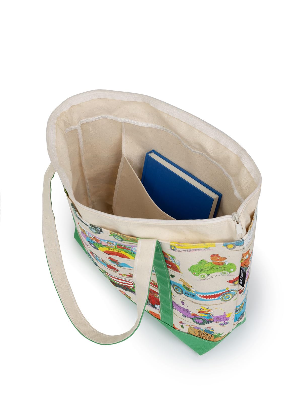 Out of Print tote talla 18x12, ideal para lo esencial