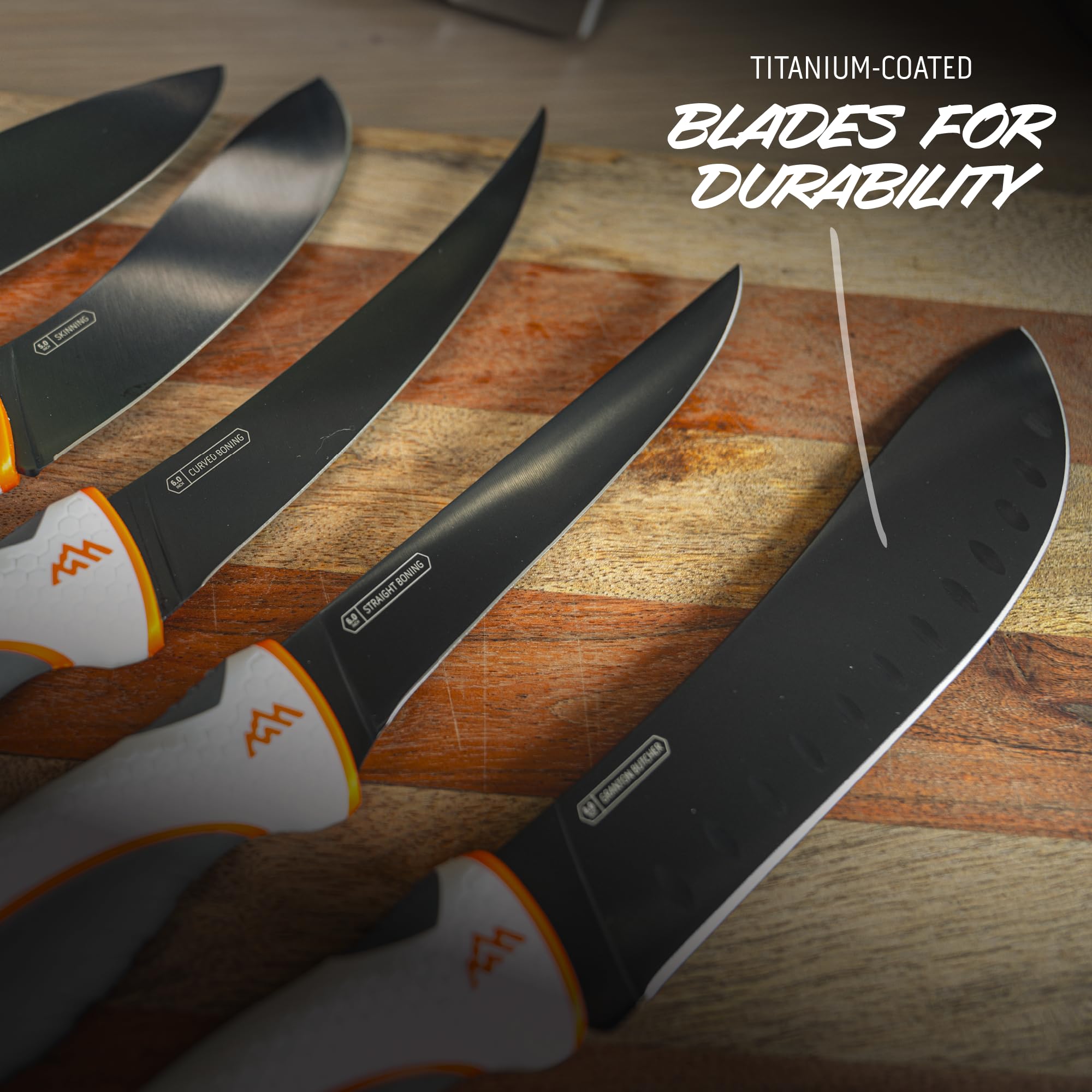 OUTDOOR EDGE ErgoMax skinning-cuchillo orientación ergonómica en desollado suave.