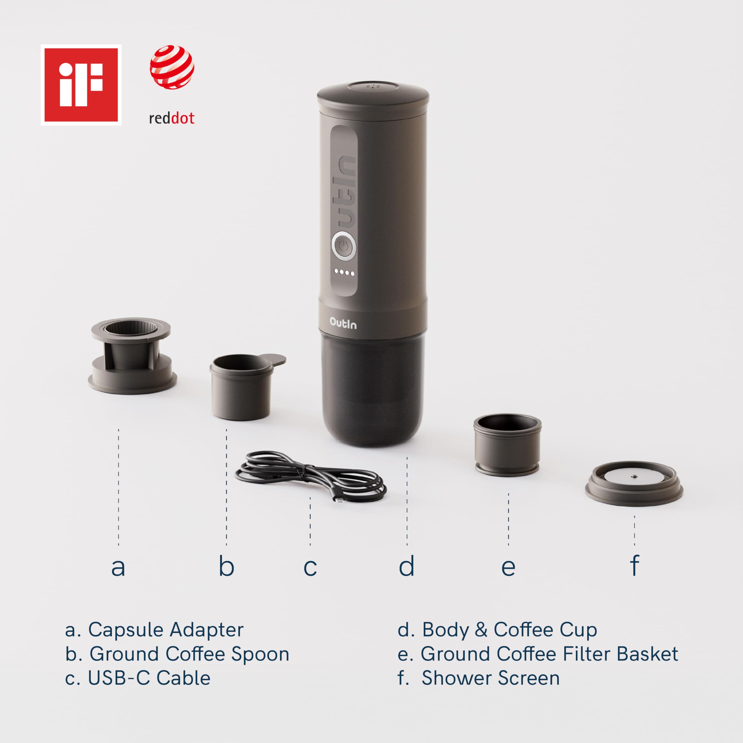 OutIn Nano muestra calentamiento rápido y crema rica en cada taza.