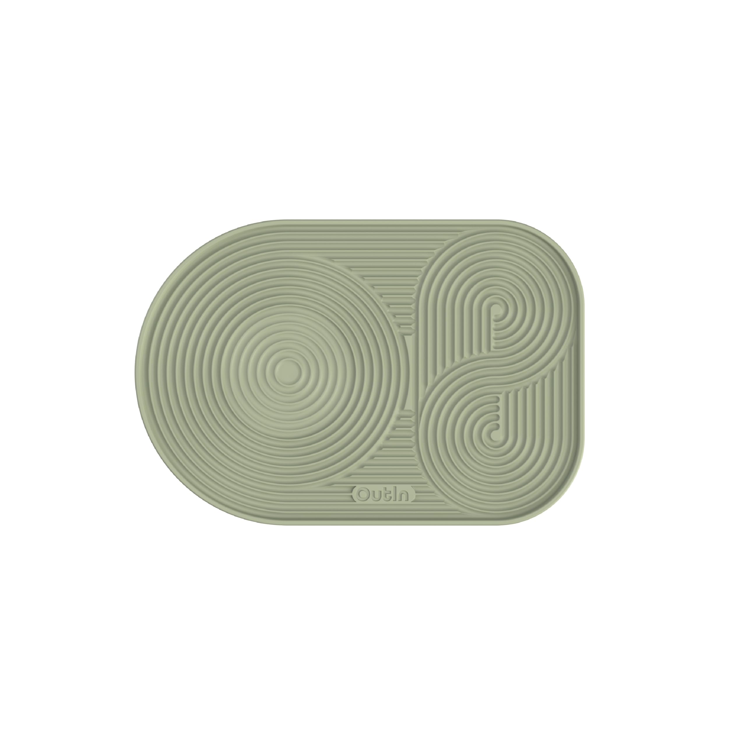 OutIn tapete de silicona para café, superficie impermeable y plegable para mesa limpia.