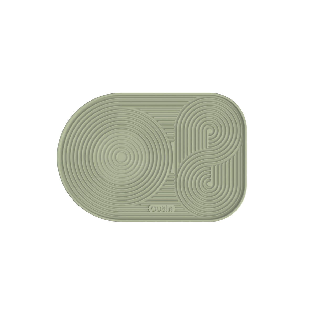 OutIn tapete de silicona para café, superficie impermeable y plegable para mesa limpia.