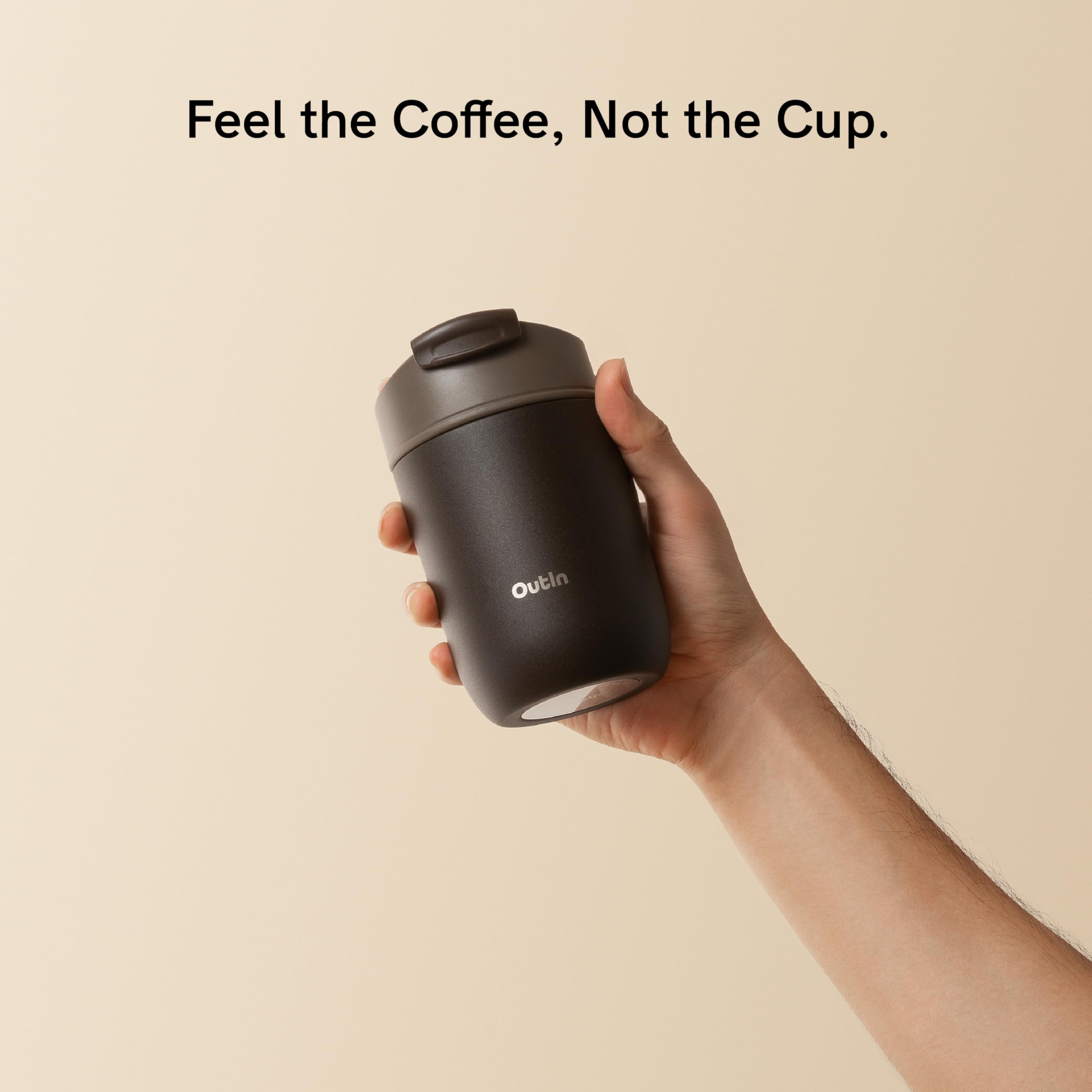 OutIn Travel Tumbler mantiene la temperatura gracias al aislamiento doble.