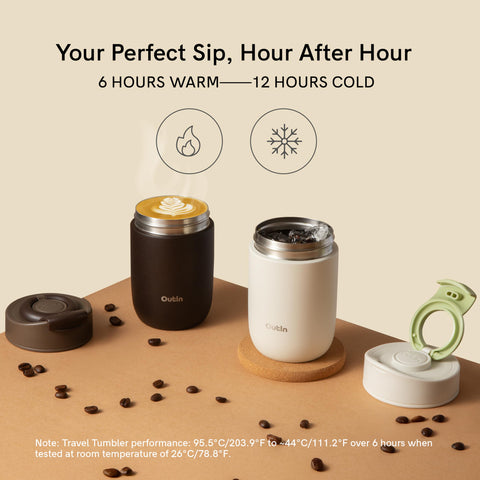 OutIn Travel Tumbler interior en acero 316L evita sabores indeseados.