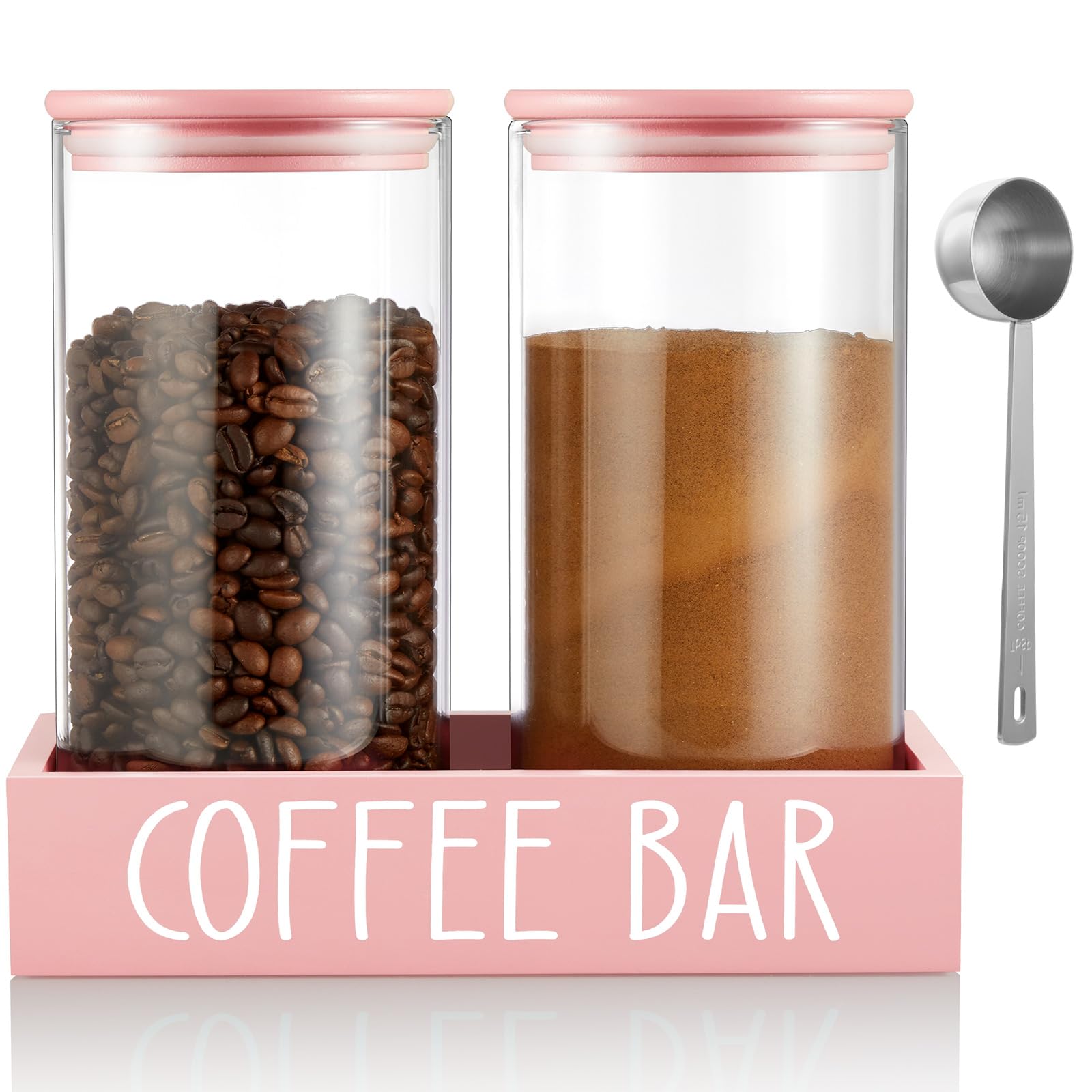 OUTNILI jarros de cafe rosado 45oz para almacenar granos y cafe molido