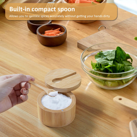 OUTNILI salero de bambú diseño compacto para la mesa.