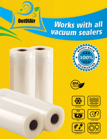 OutOfAir compatible con FoodSaver y otras selladoras, uso versátil en cocina.