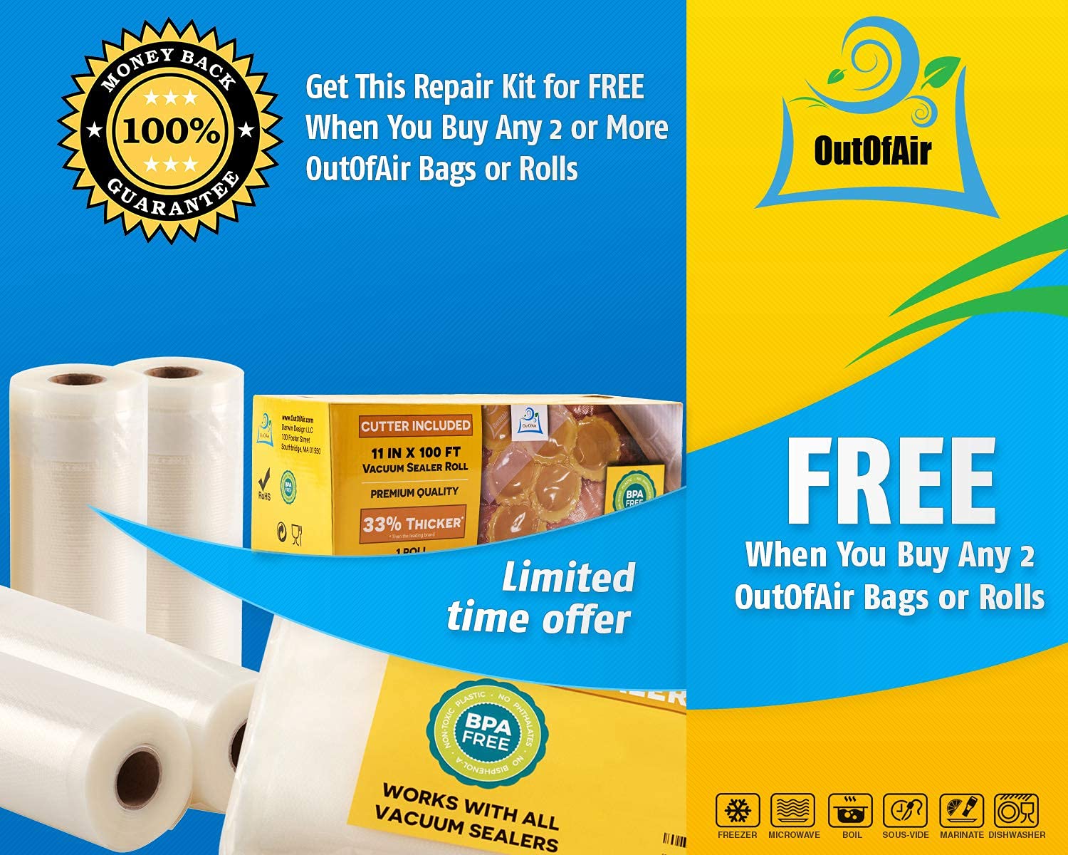OutOfAir FoodSaver modelos compatibles para reemplazo seguro