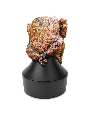 Outset: soporte para pollo en lata de cerveza para cocción uniforme.