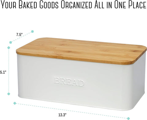 OUTSHINE Panera Blanca tapa-corte integrada para cortar pan.