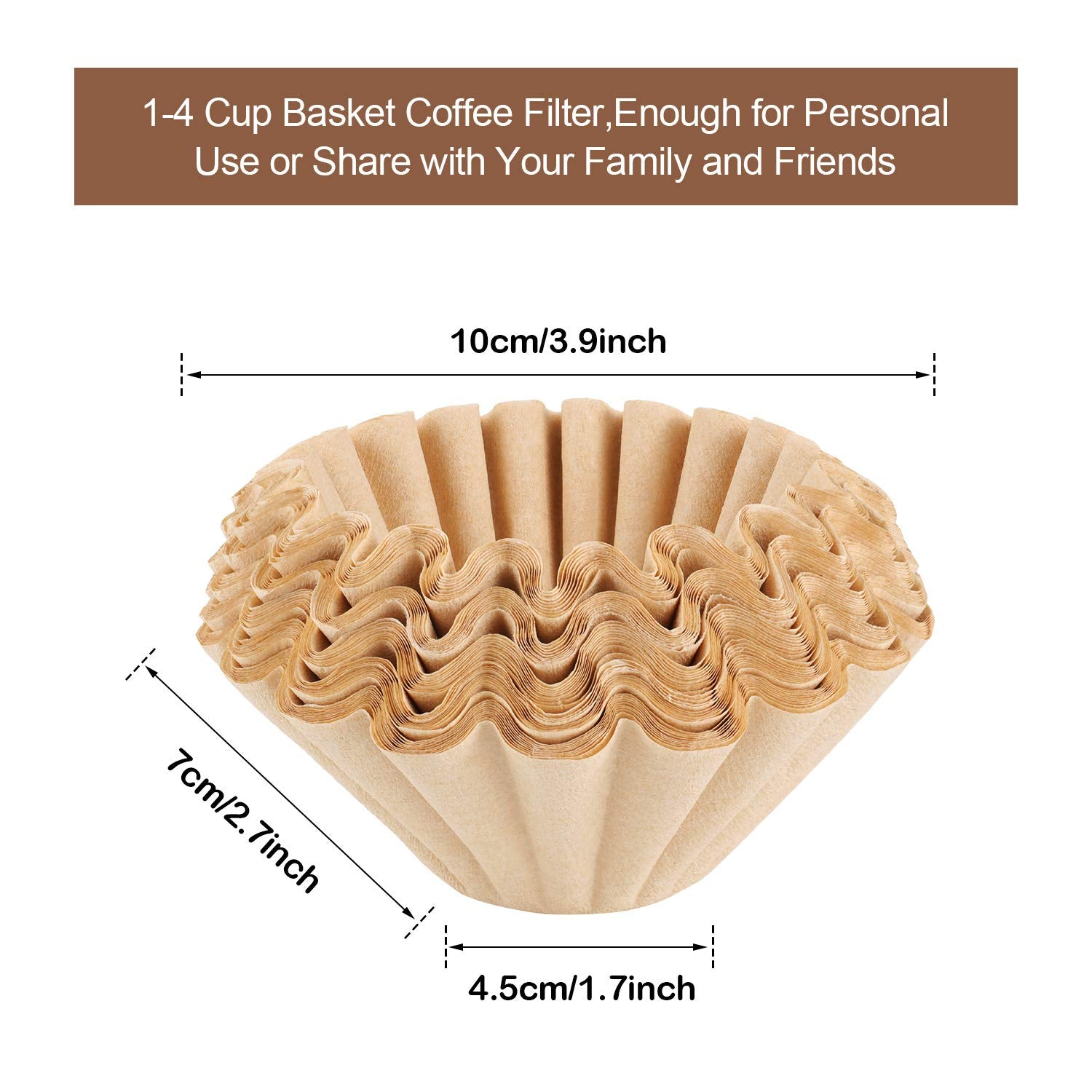Outus filtro de cesta con base de 4,5 cm y altura de 7 cm para cafetera 1-4 tazas.