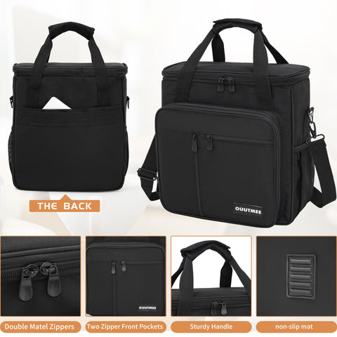 OUUTMEE gran bolsillo frontal con subdivisiones para pods y tazas