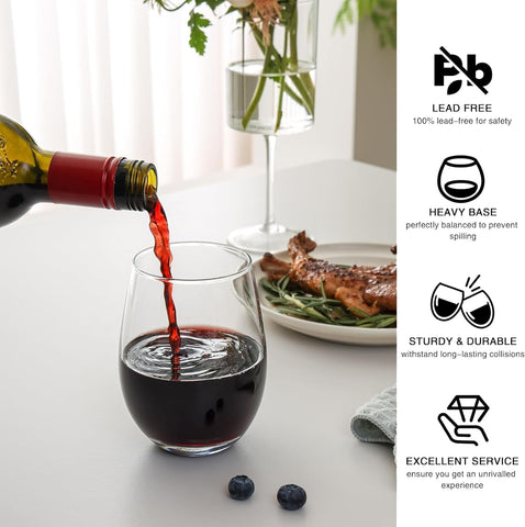 OUWO copas con claridad cristalina realzan color y aroma del vino.