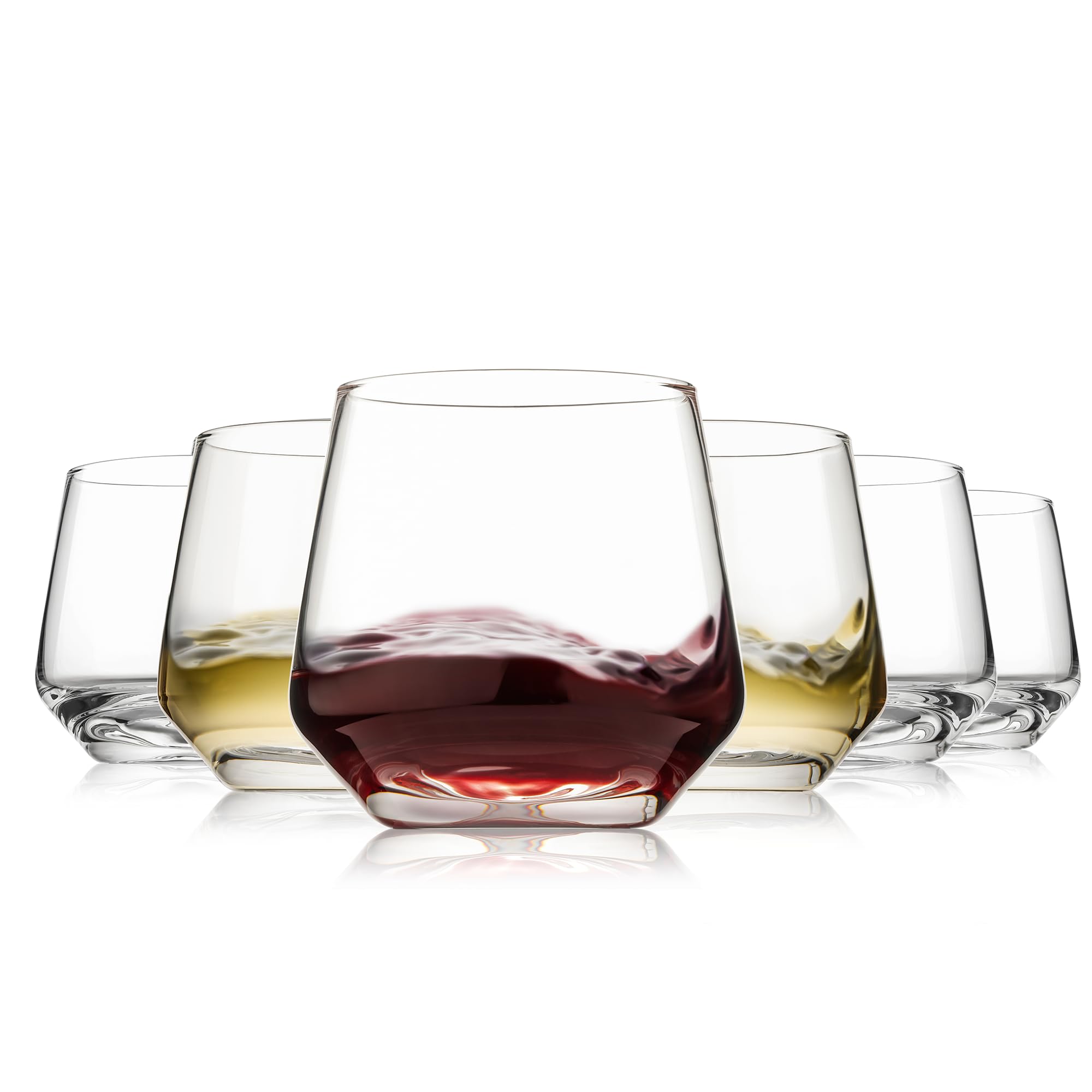 Copas OUWO sin tallo de 6 unidades en cristal claro, ideales para uso diario.
