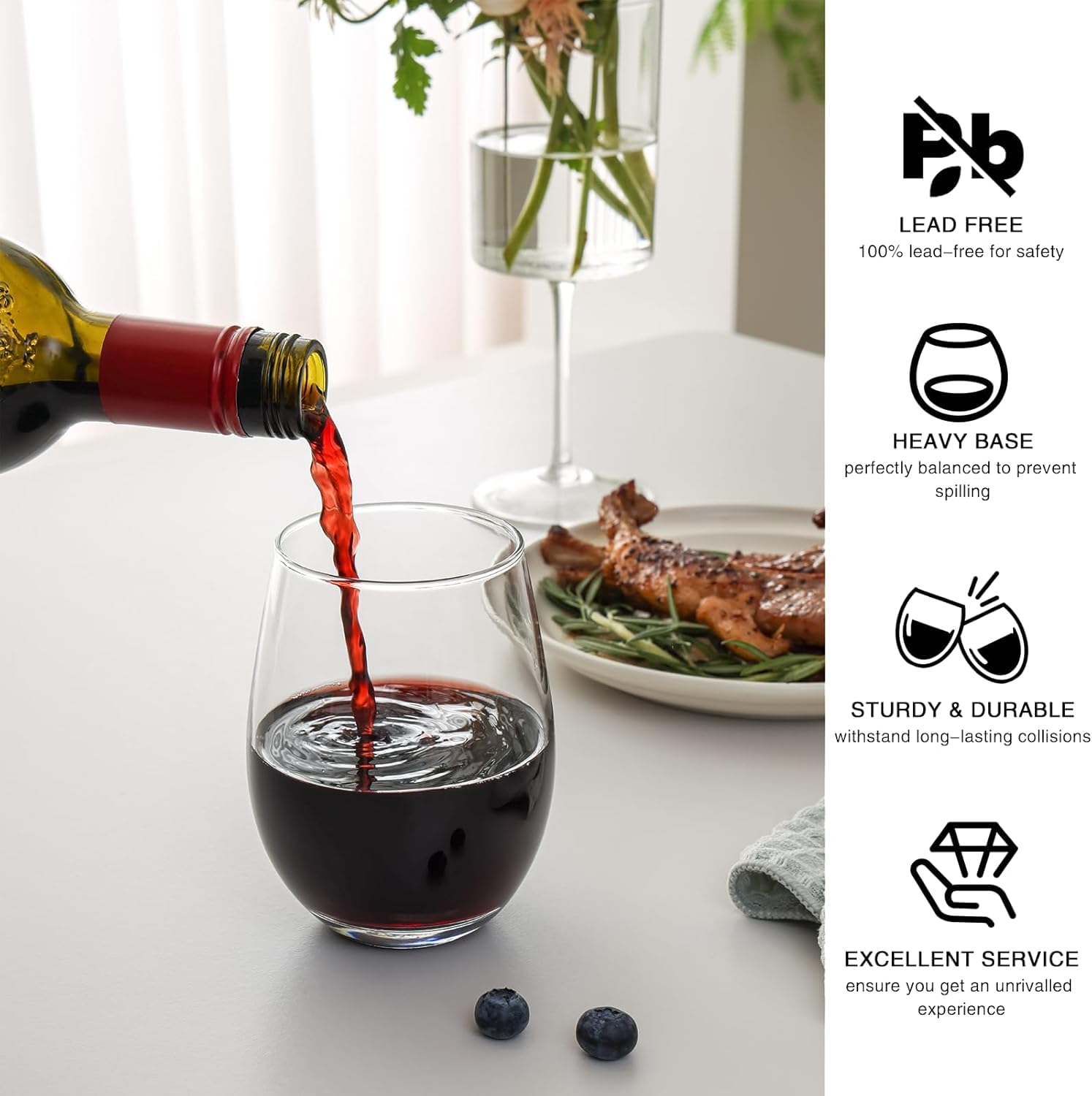 OUWO diseño elegante y suave para servir vino