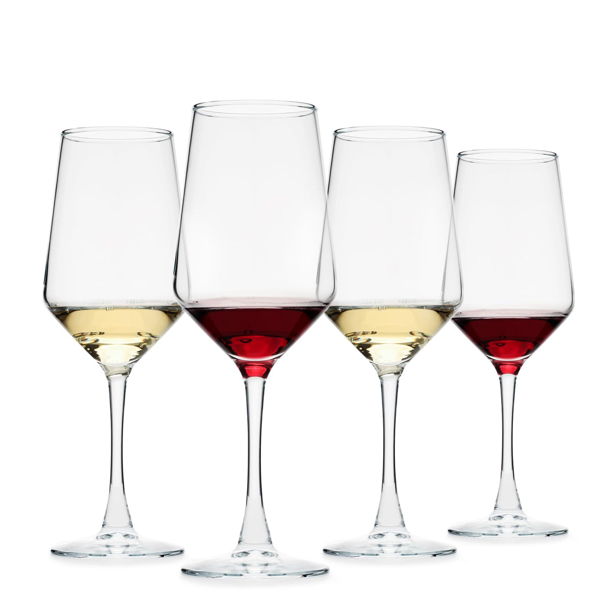 Ouwo: vasos de vino tallo largo, juego de 4, ideales para presentaciones elegantes en casa.