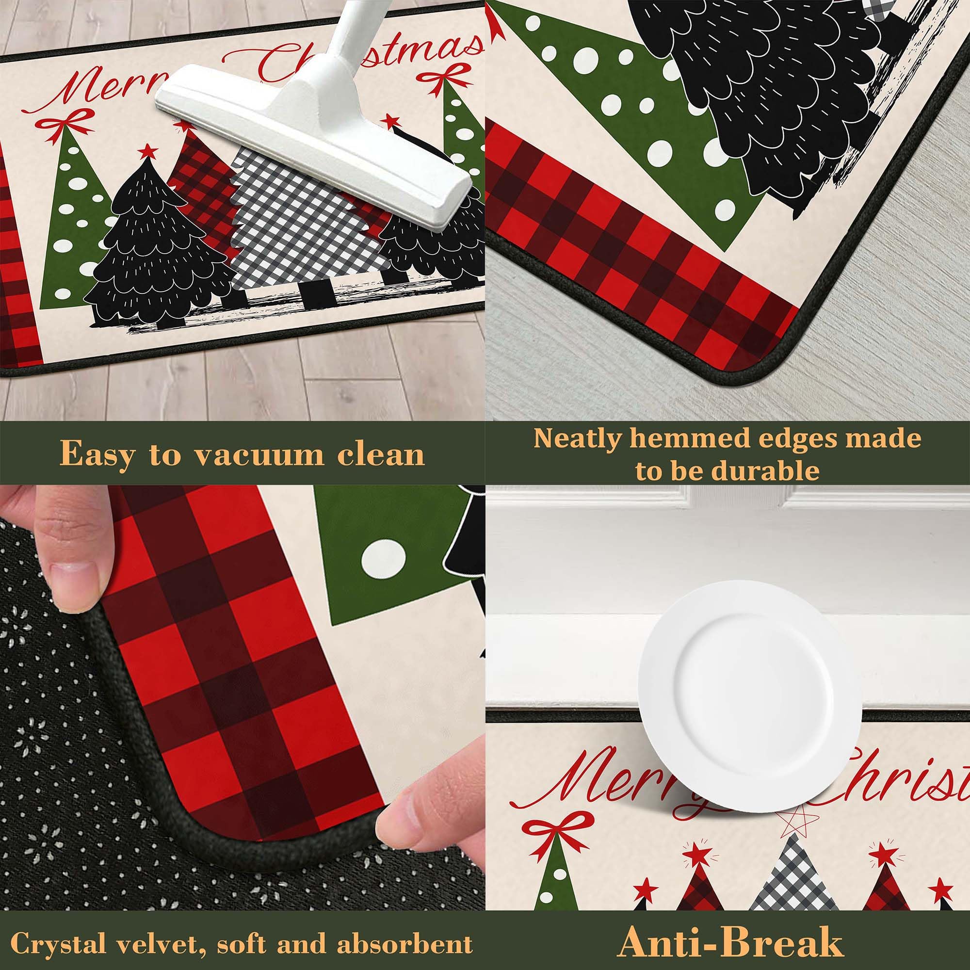 Alfombra de puerta OUXIOAZ con detalle de motivos navideños para decorar