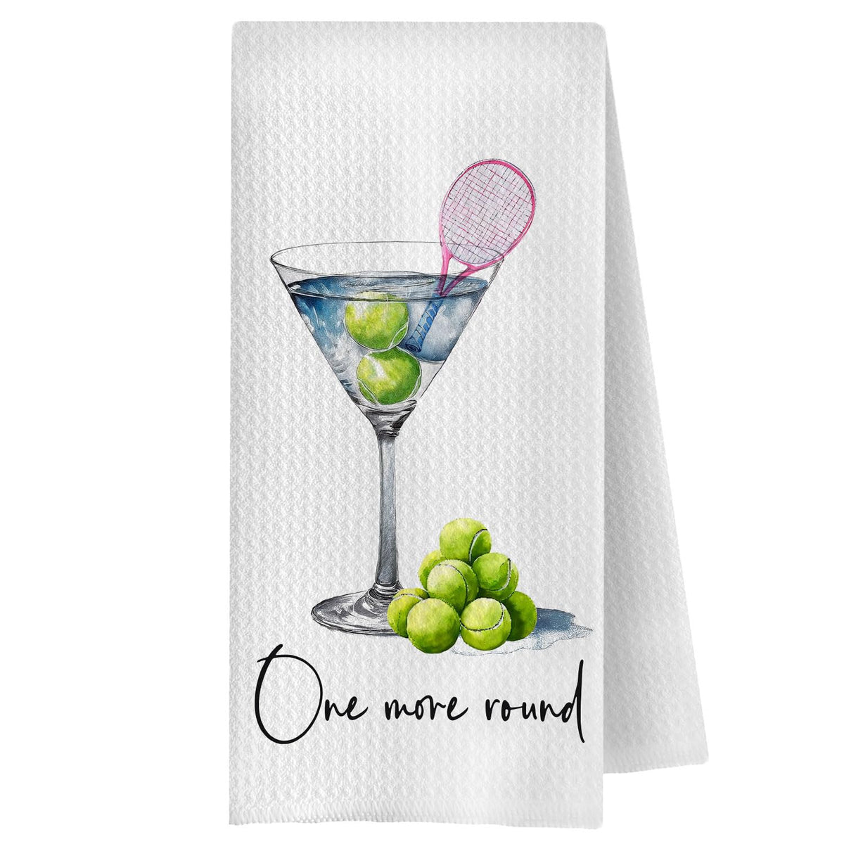 Toalla OVAcational Martini Tennis: diseño divertido para cocina y comodidad diaria.