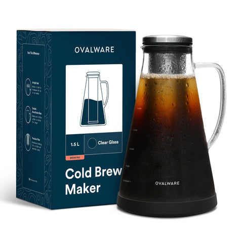Jarra Ovalware para infusión fría de 1,5 L, lista para enfriar y servir.