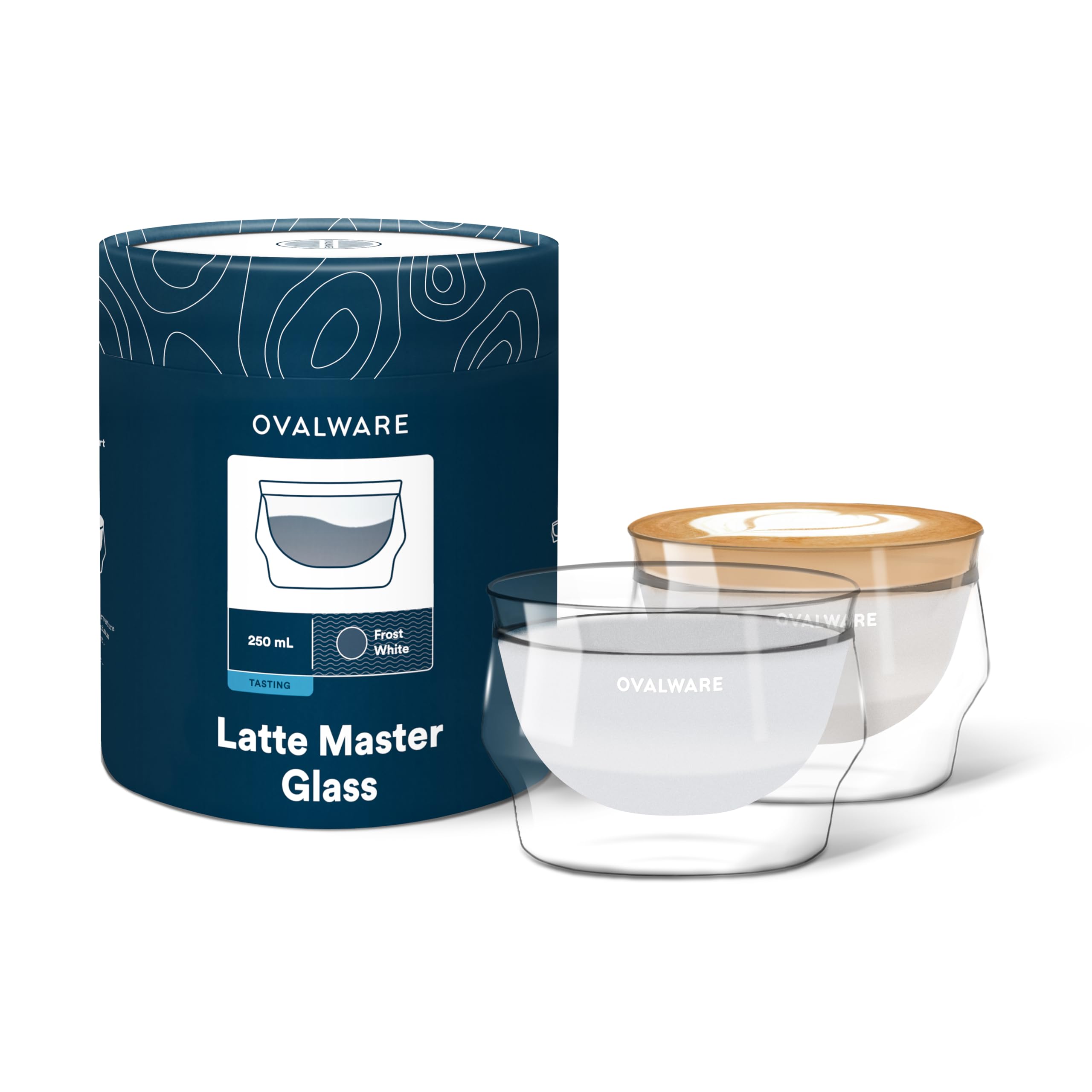 Ovalware tazas latte doble pared 8.5oz para bebidas calientes y frías