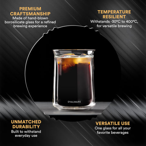 Ovalware vaso doble pared para cocteles, mantiene el aroma.