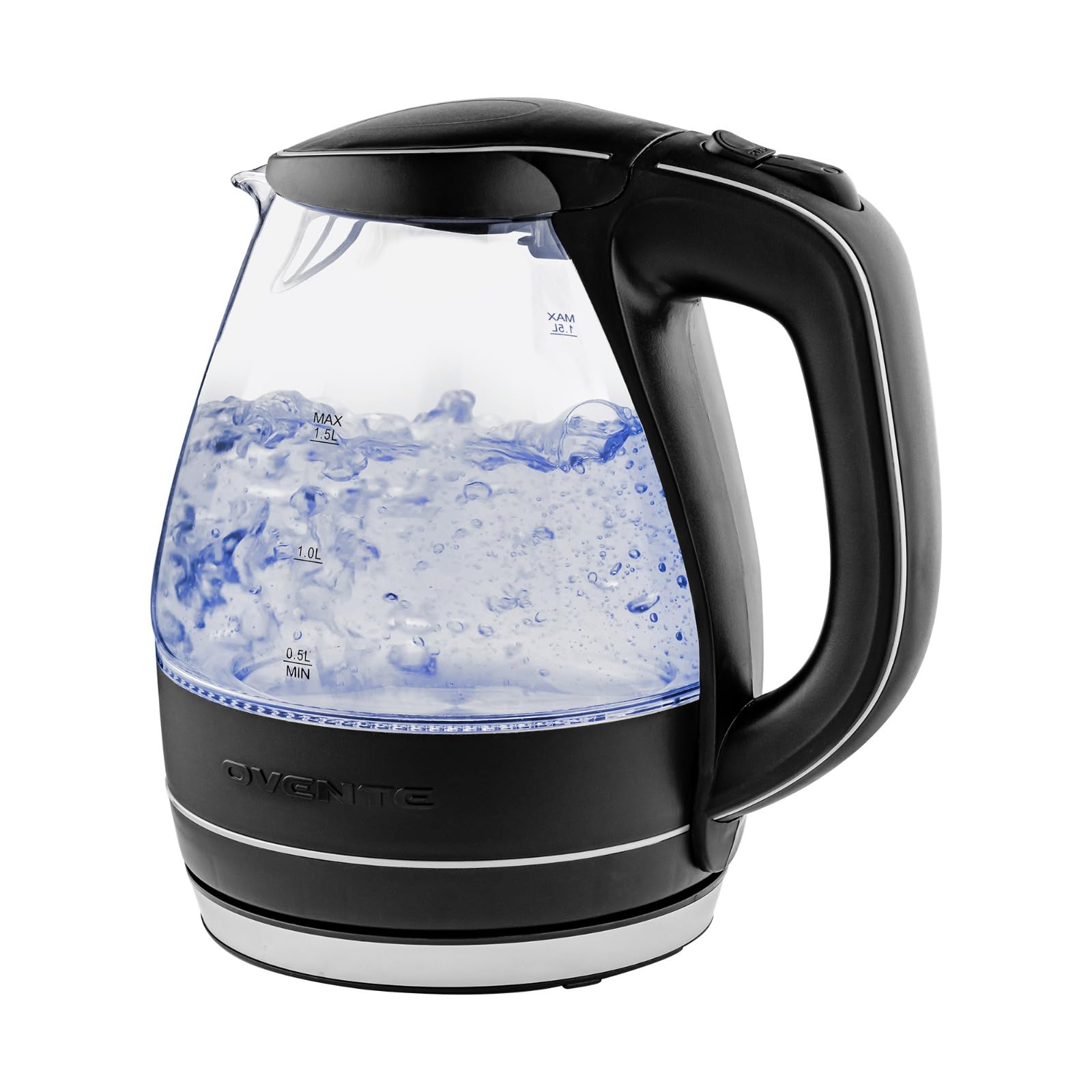 Hervidor OVENTE KG83 con luz azul para agua caliente rápida.