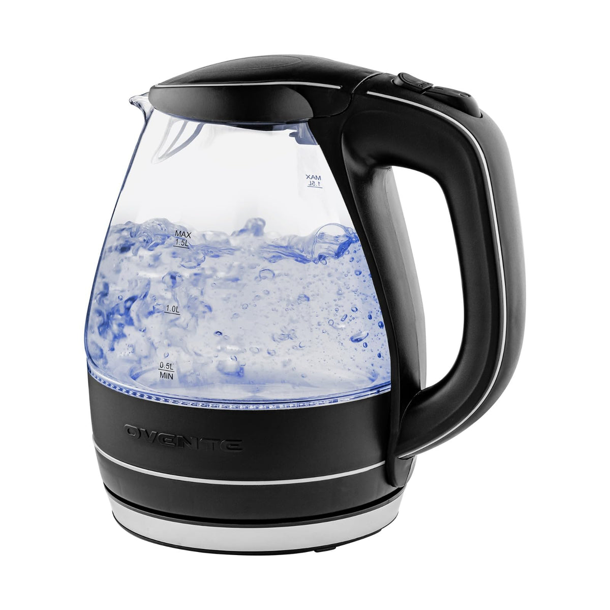 Hervidor OVENTE KG83 con luz azul para agua caliente rápida.