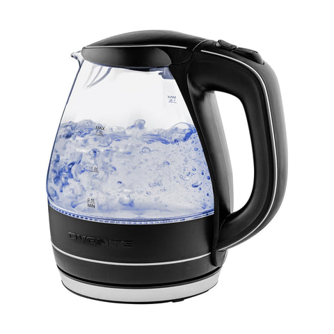 Hervidor OVENTE KG83 con luz azul para agua caliente rápida.