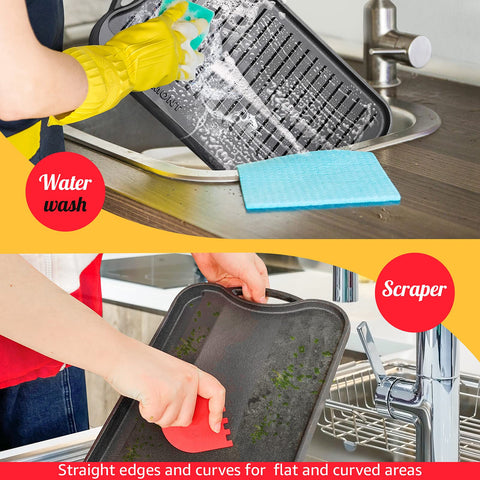 Incluye dos raspadores para limpieza eficiente.