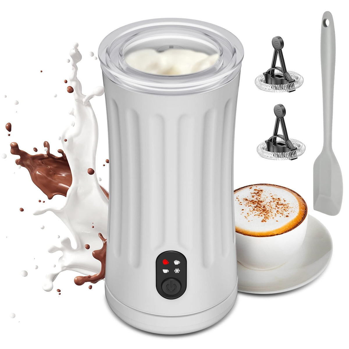 Batidora de leche Ovetedot con diseño columna romana para uso cómodo y elegante.
