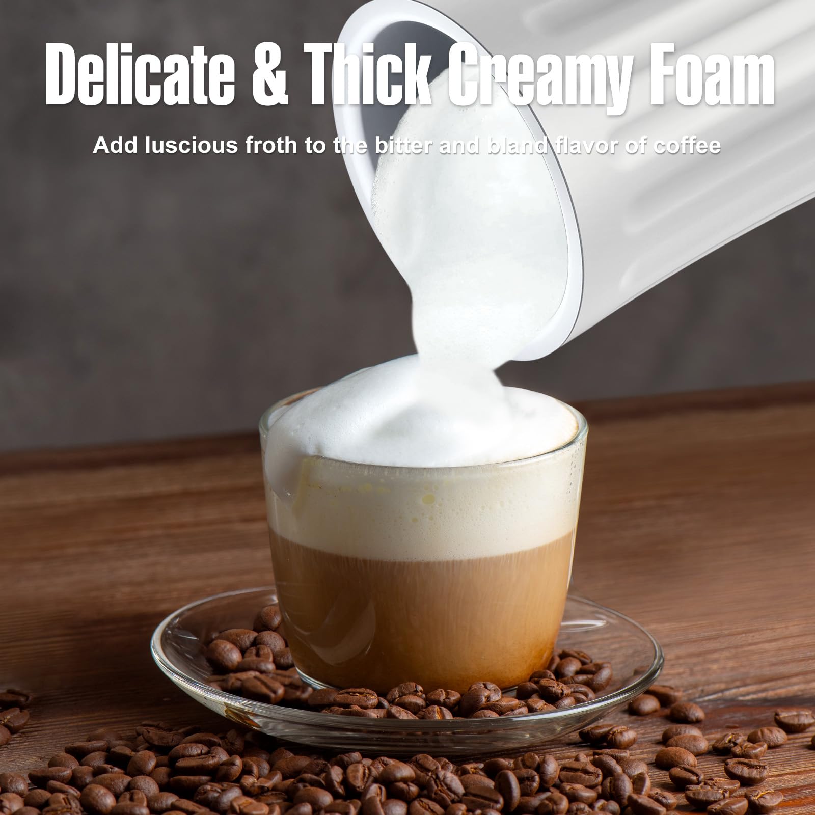 Espuma caliente y aireada de Ovetedot para latte suave.