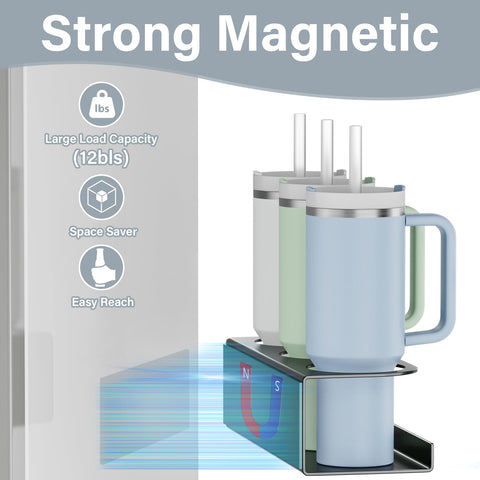 Conjunto doble de soportes magnéticos para organizar vasos.