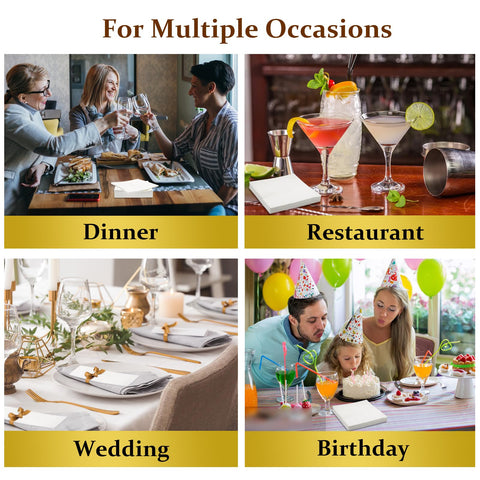 Ovlospa servilletas versátiles para cócteles, banquetes, bodas y oficina.