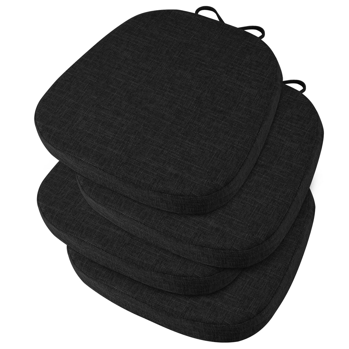 Almohadillas OVOV para silla metálica, 14x14, negro, descanso estable.