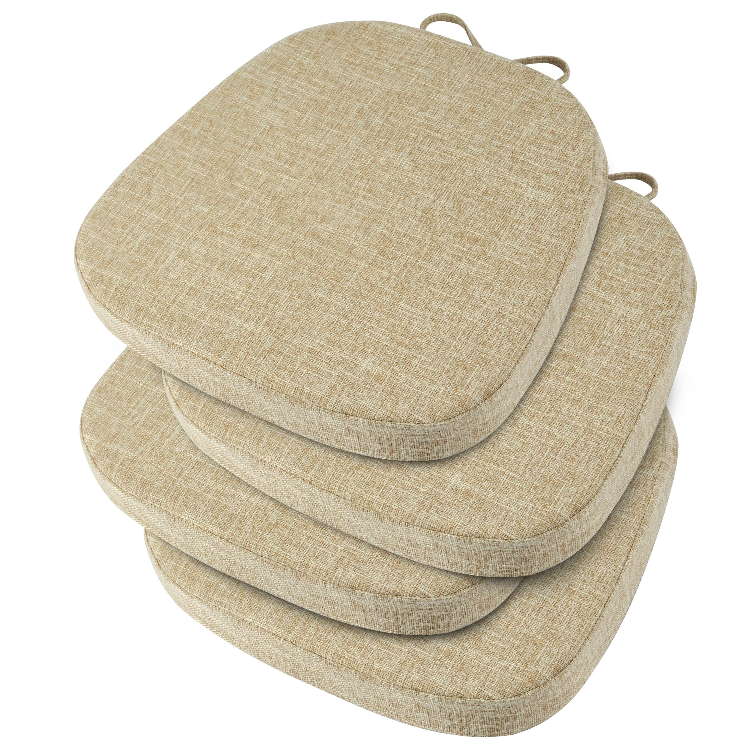 Almohadillas OVOV para silla metálica beige con agarre antideslizante y comodidad duradera.