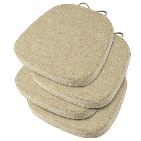 Almohadillas OVOV para silla metálica beige con agarre antideslizante y comodidad duradera.