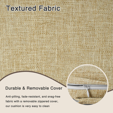 Tejido poliéster con textura tipo lino de OVOV: aspecto elegante y duradero.