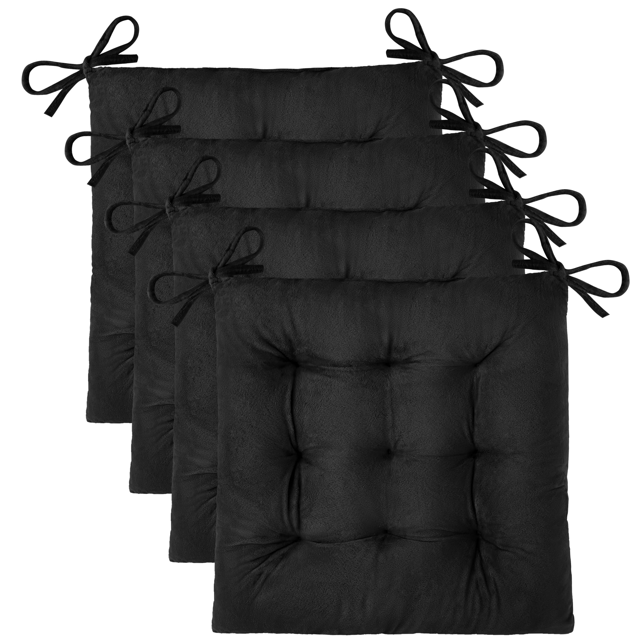 Cojín OVOV para silla de comedor negro, confort suave para comidas largas.