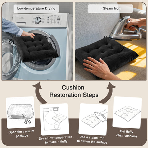 Cojín OVOV para silla de escritorio negro, relleno estable.