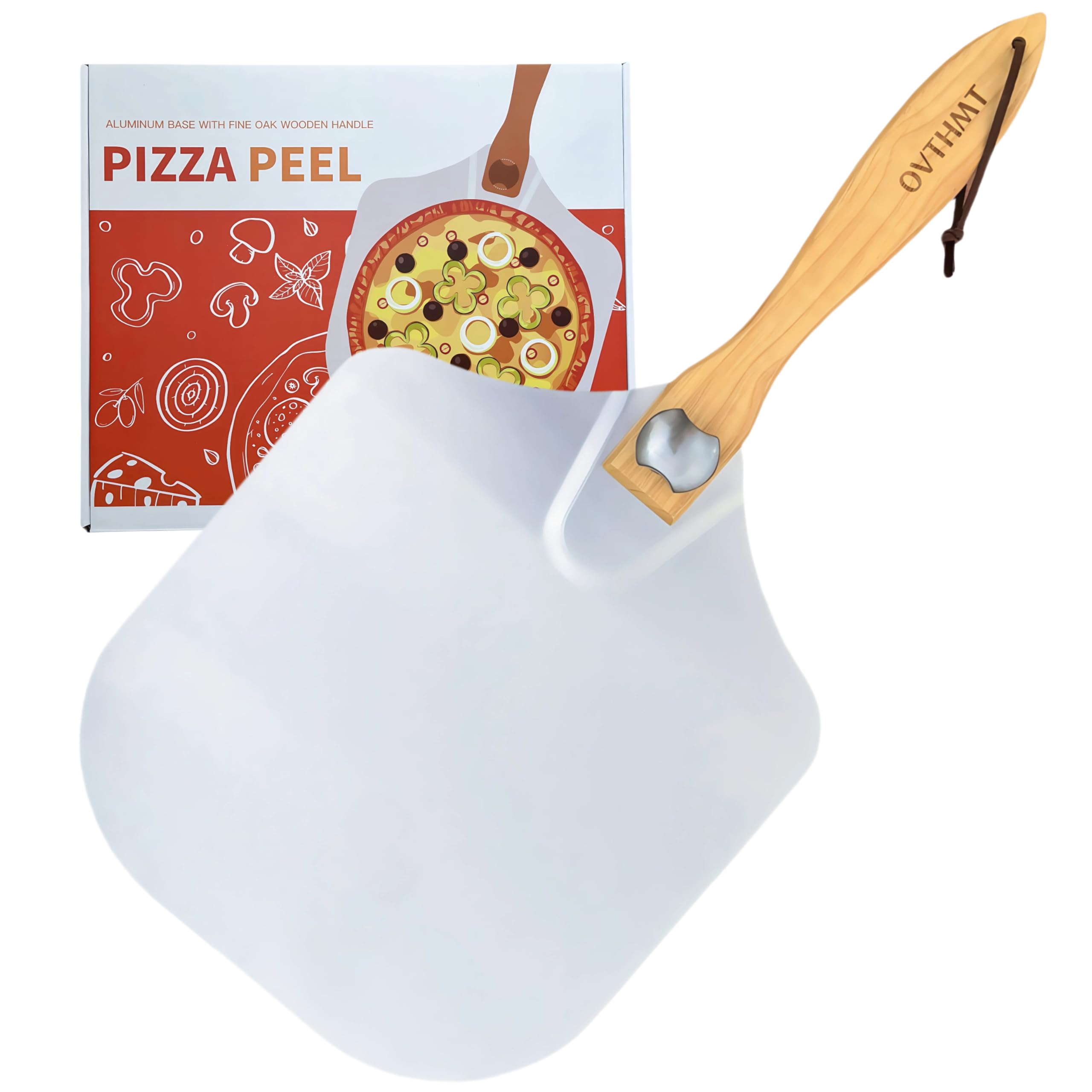 OVTHMT pala pizza aluminio 12x14, deslizamiento suave hacia piedra para horno