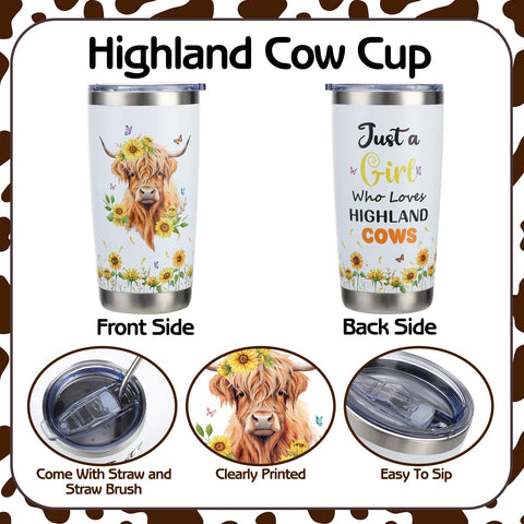 Estuche de maquillaje Ovveroche Highland Cow, compacto y fácil de transportar.
