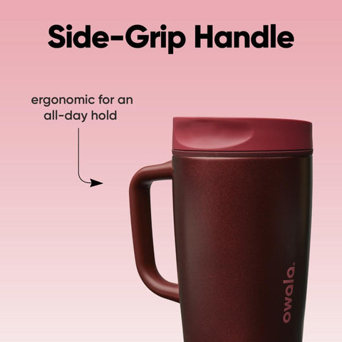Owala SmoothSip Slider, base cónica que encaja en la mayoría de portavasos.