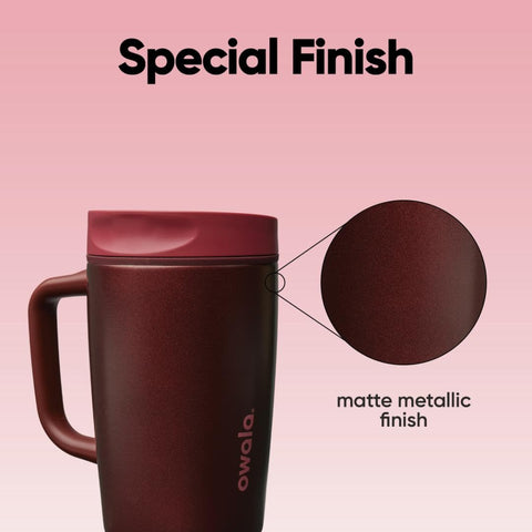 Owala SmoothSip Slider, boca amplia para hielo y limpieza fácil.
