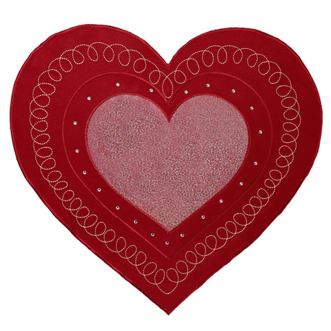 OWENIE mantel con diseño de corazón romántico bordado, ideal como regalo de aniversario.