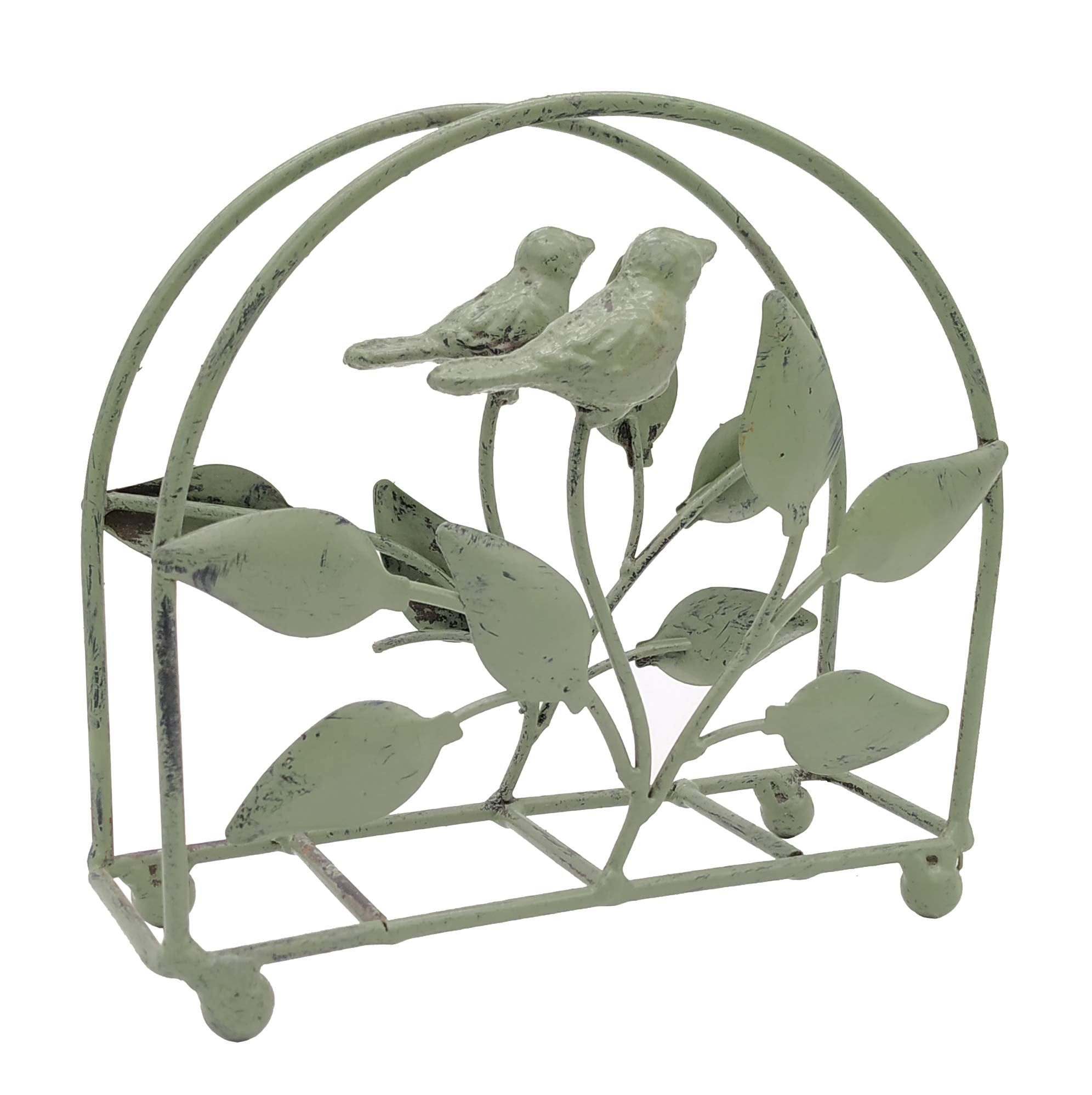 Owlgift porta-servilletas verde rústico con acabado verde, perfecto para cocina o comedor.